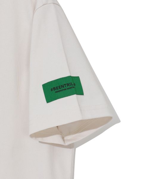 韓國 Beentrill Women's Green Taping Hashtag T-Shirt【BL053】