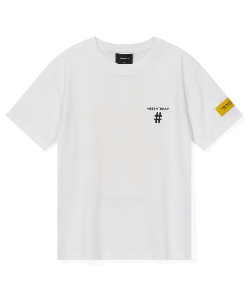 韓國 Beentrill Women's Yellow Taping Hashtag T-Shirt【BL052】