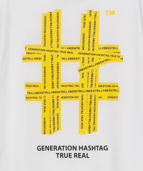韓國 Beentrill Women's Yellow Taping Hashtag T-Shirt【BL052】