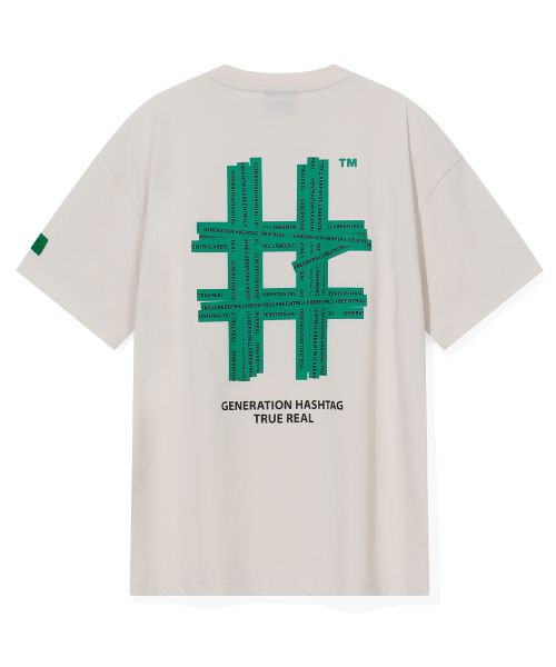 韓國 Beentrill Green Taping Hashtag T-Shirt【BL007】