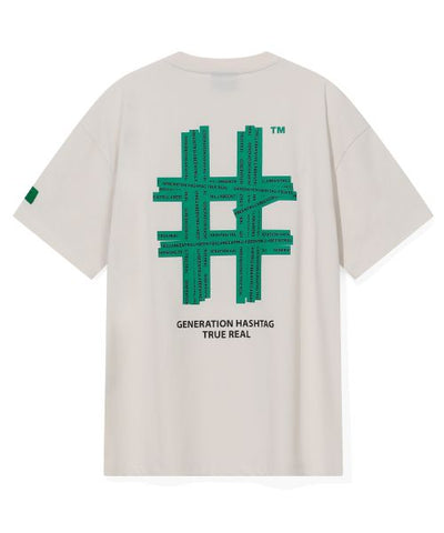 韓國 Beentrill Green Taping Hashtag T-Shirt【BL007】
