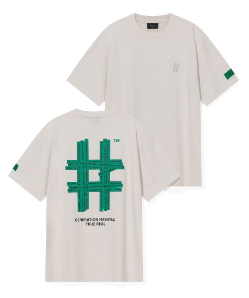 韓國 Beentrill Green Taping Hashtag T-Shirt【BL007】