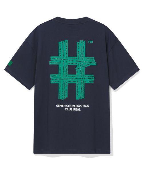 韓國 Beentrill Green Taping Hashtag T-Shirt【BL007】