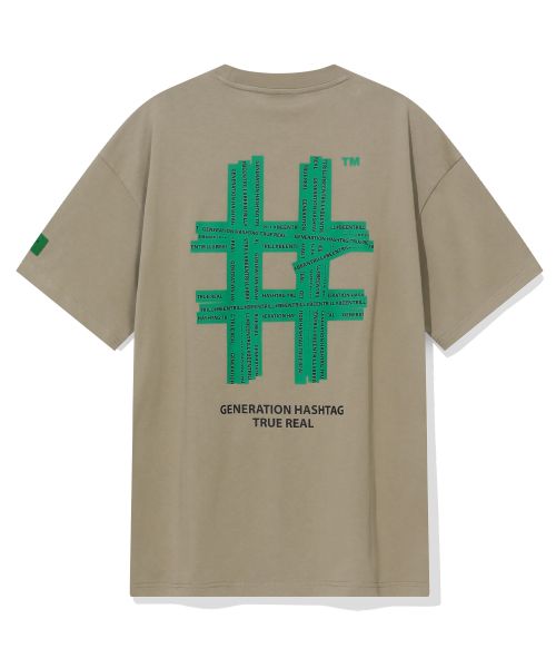 韓國 Beentrill Green Taping Hashtag T-Shirt【BL007】