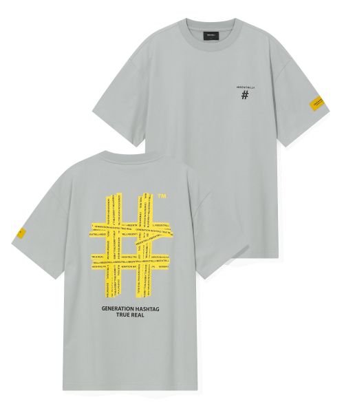 韓國 Beentrill Yellow Taping Hashtag T-Shirt【BL006】