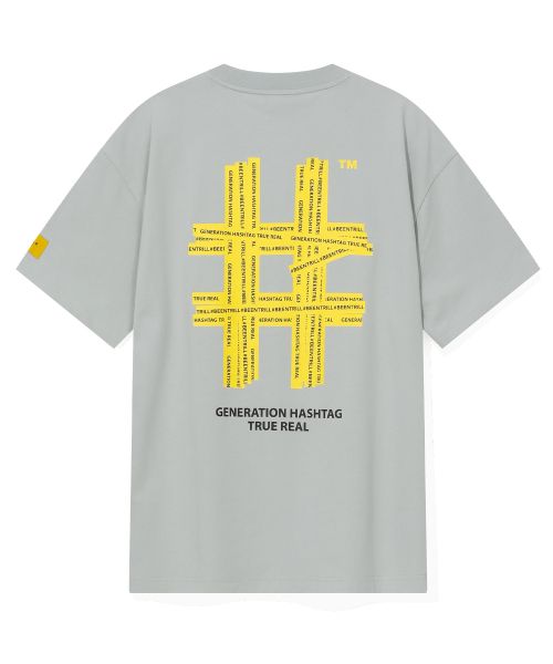 韓國 Beentrill Yellow Taping Hashtag T-Shirt【BL006】