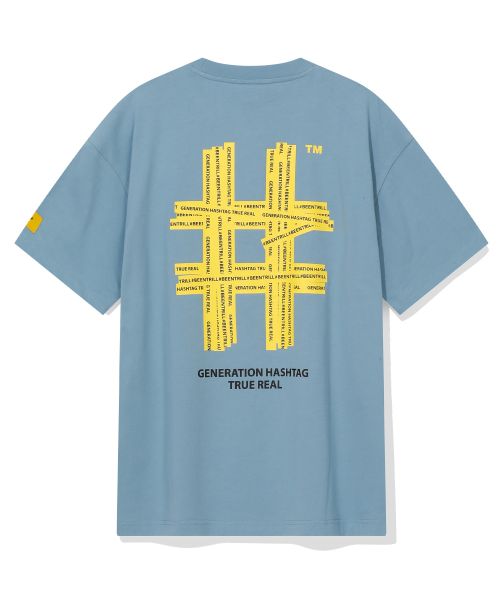 韓國 Beentrill Yellow Taping Hashtag T-Shirt【BL006】