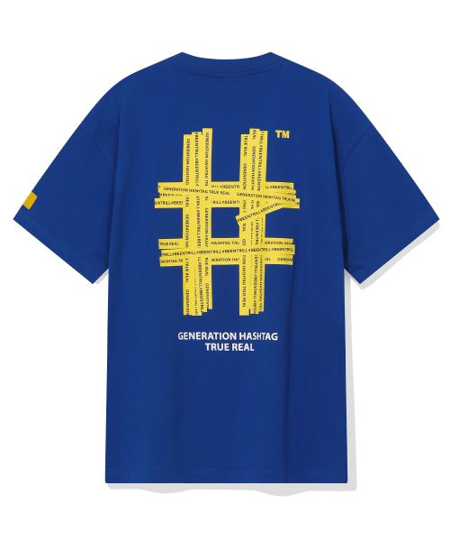 韓國 Beentrill Yellow Taping Hashtag T-Shirt【BL006】