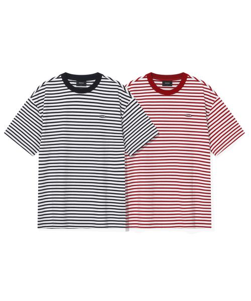 韓國 Beentrill Oval Wappen Stripe T-shirt【BL008】