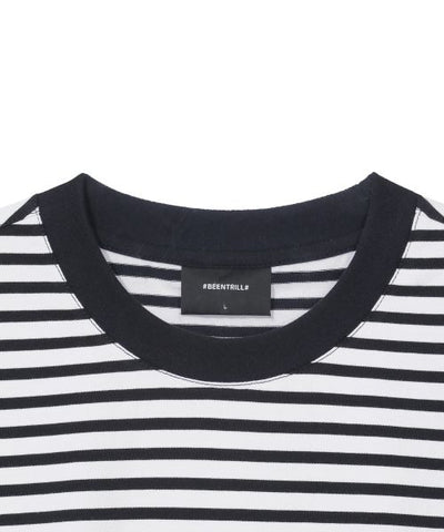 韓國 Beentrill Oval Wappen Stripe T-shirt【BL008】