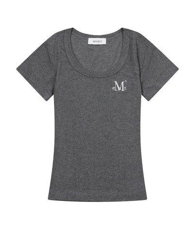 韓國 Mucent Ferring Midi Round Neck Half T-Shirt【MU023】