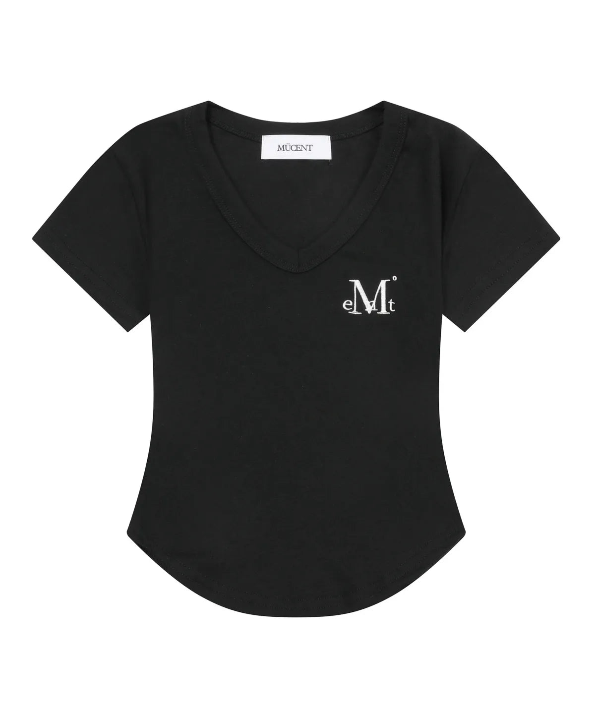 韓國 Mucent Velin V-Neck Crop Half T-Shirt【MU009】