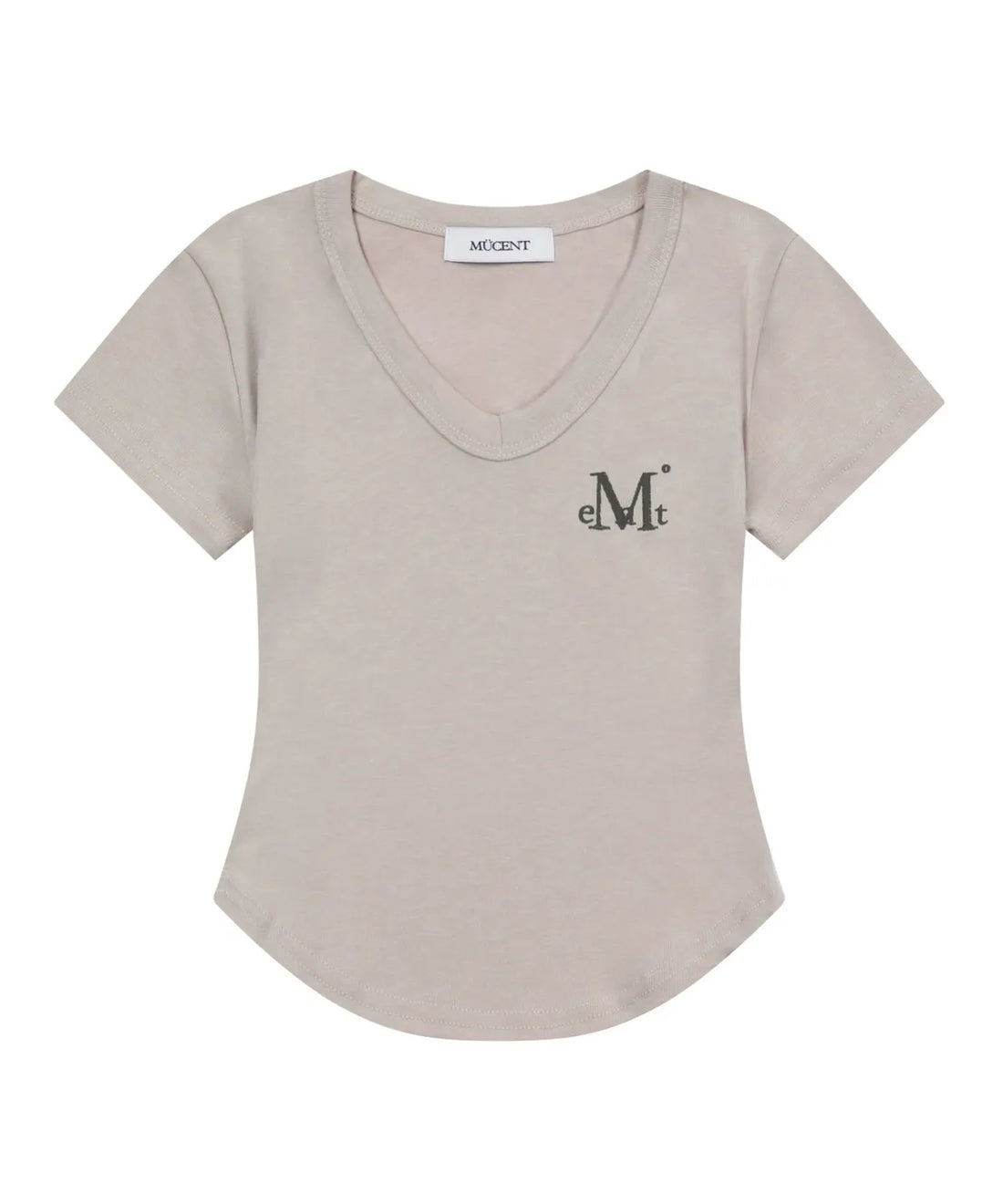 韓國 Mucent Velin V-Neck Crop Half T-Shirt【MU009】