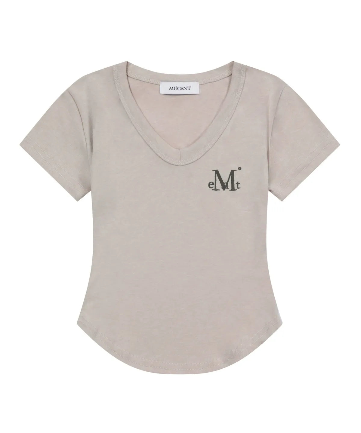 韓國 Mucent Velin V-Neck Crop Half T-Shirt【MU009】