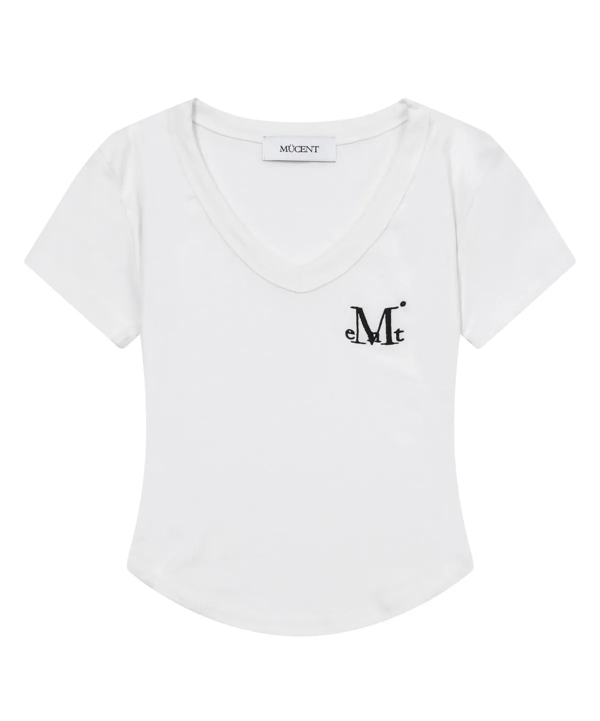 韓國 Mucent Velin V-Neck Crop Half T-Shirt【MU009】