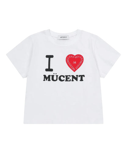 韓國 Mucent I Love Mucent Lettering Half Crop T-Shirt【MU008】