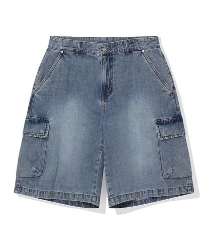 韓國 Beentrill Vintage Cargo Denim Bermuda Pants【BL077】