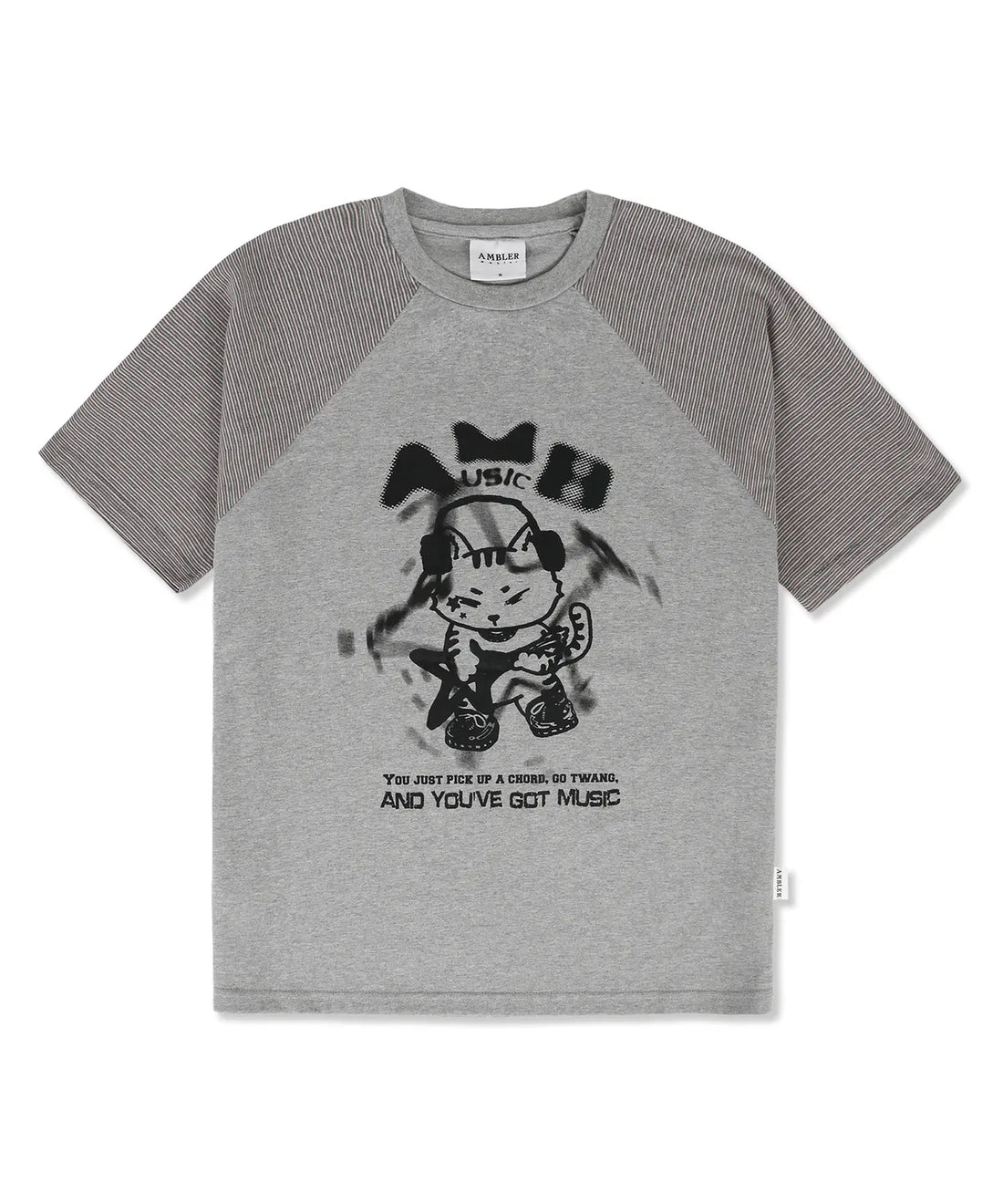 韓國 Ambler I am A Cool Cat Raglan Graphic Short Sleeve T-Shirt【AR097】