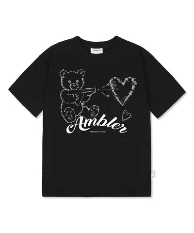 韓國 Ambler Love Gun Glow-in-the-Dark Graphic Short Sleeve T-Shirt【AR102】