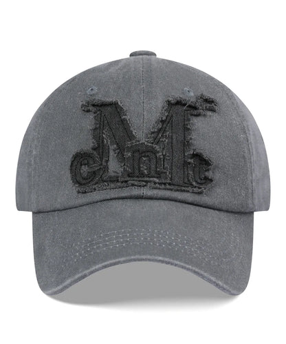韓國 Mucent Vintage Washing Applioue Ball Cap【MU002】