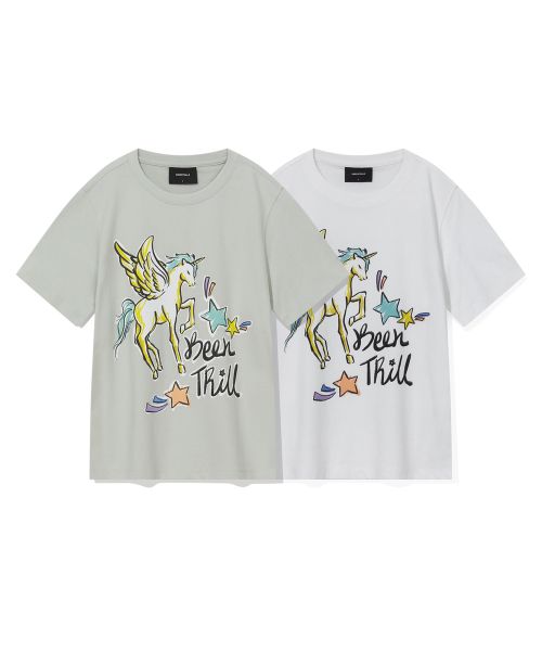 韓國 Beentrill Women's Lovely Unicorn T-Shirt【BL060】
