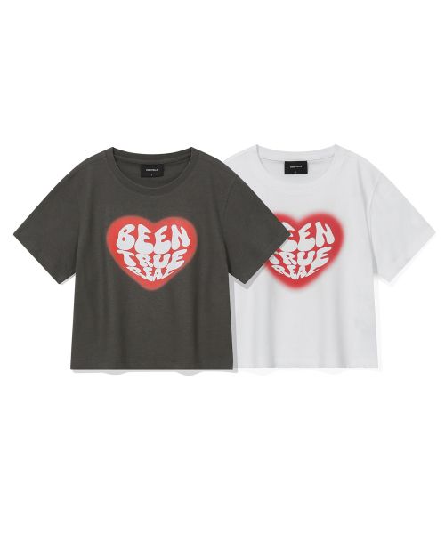 韓國 Beentrill Women's BTR Heart T-Shirt【BL061】