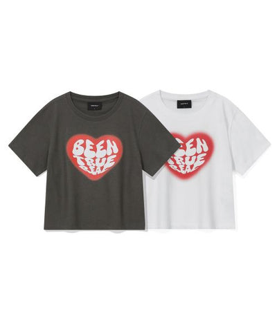 韓國 Beentrill Women's BTR Heart T-Shirt【BL061】
