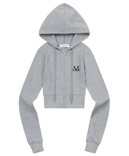 韓國 Mucent Zinew Set Up Slim Fit Crop Hood Zip-Up【MU021】