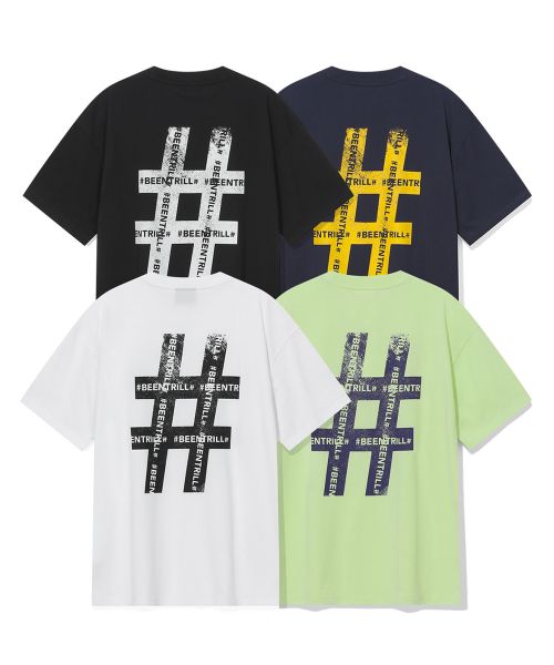 韓國 Beentrill Roller Painting Hashtag T-Shirt【BL045】
