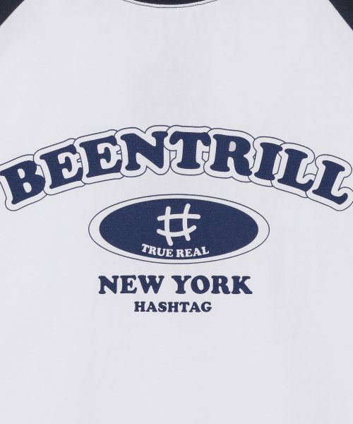 韓國 Beentrill Women's Arch Logo Raglan T-Shirt【BL054】