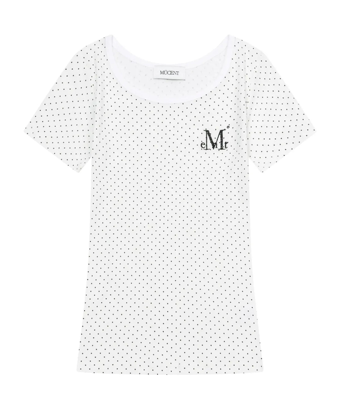 韓國 Mucent Poit Dot Midi Slim Fit Half T-Shirt【MU031】
