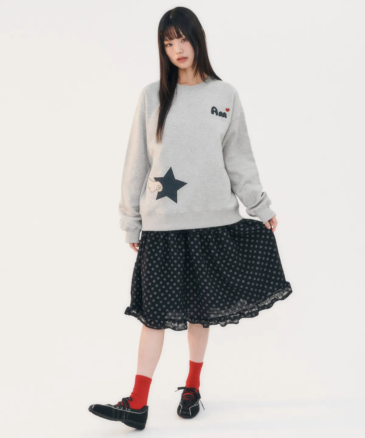 韓國 Ambler Angel Of The Stars Applique Sweatshirt【AR003】