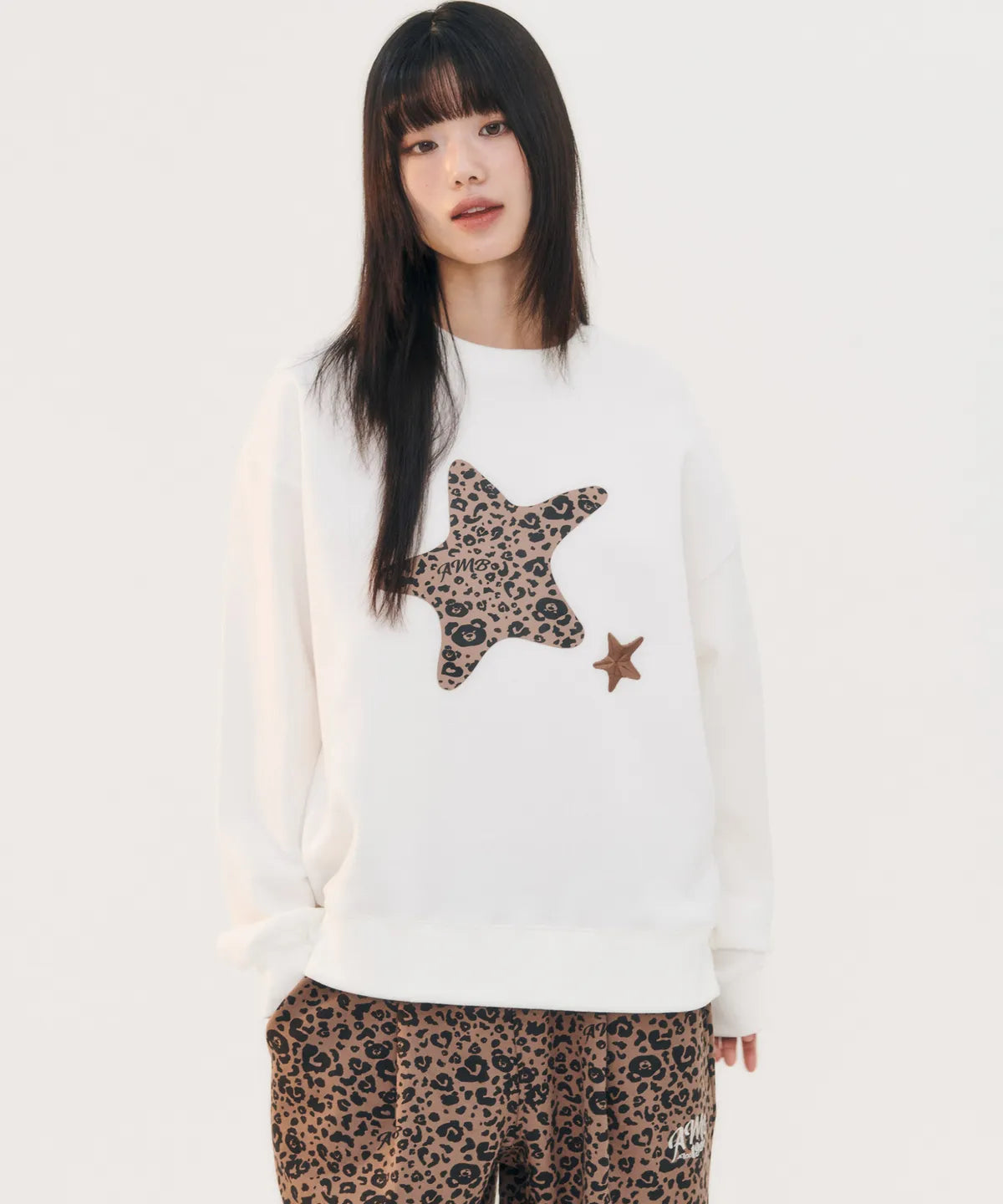 韓國 Ambler Heart Bear Leopard Star Sweatshirt【AR006】