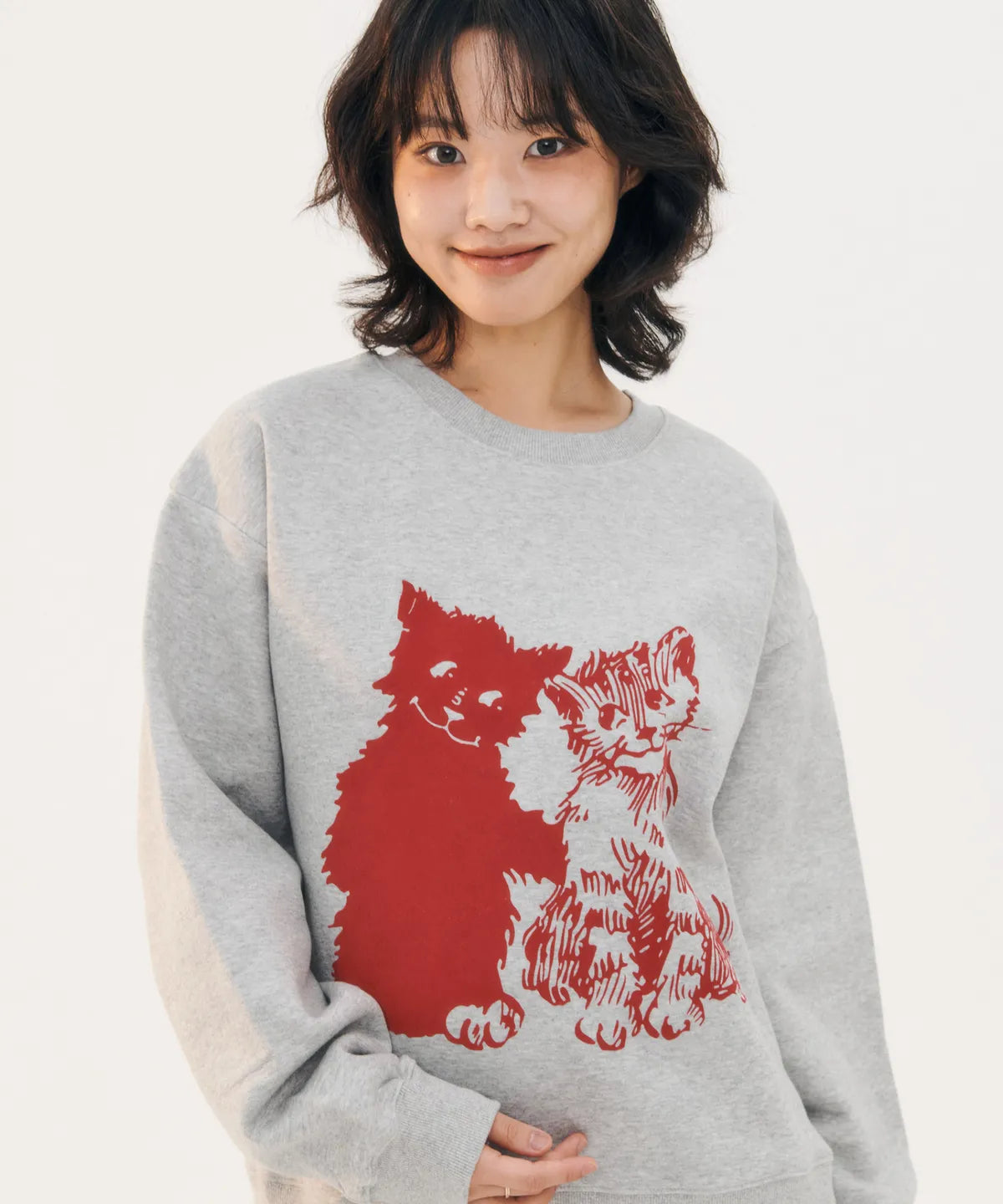 韓國 Ambler Like Cat Flocking Sweatshirt【AR008】