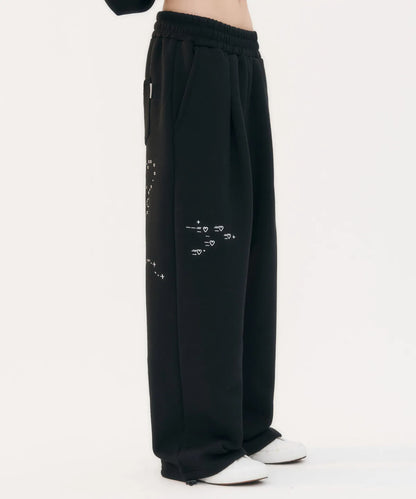 韓國 Ambler Emoji One-Tuck String Wide Sweatpants【AR029】