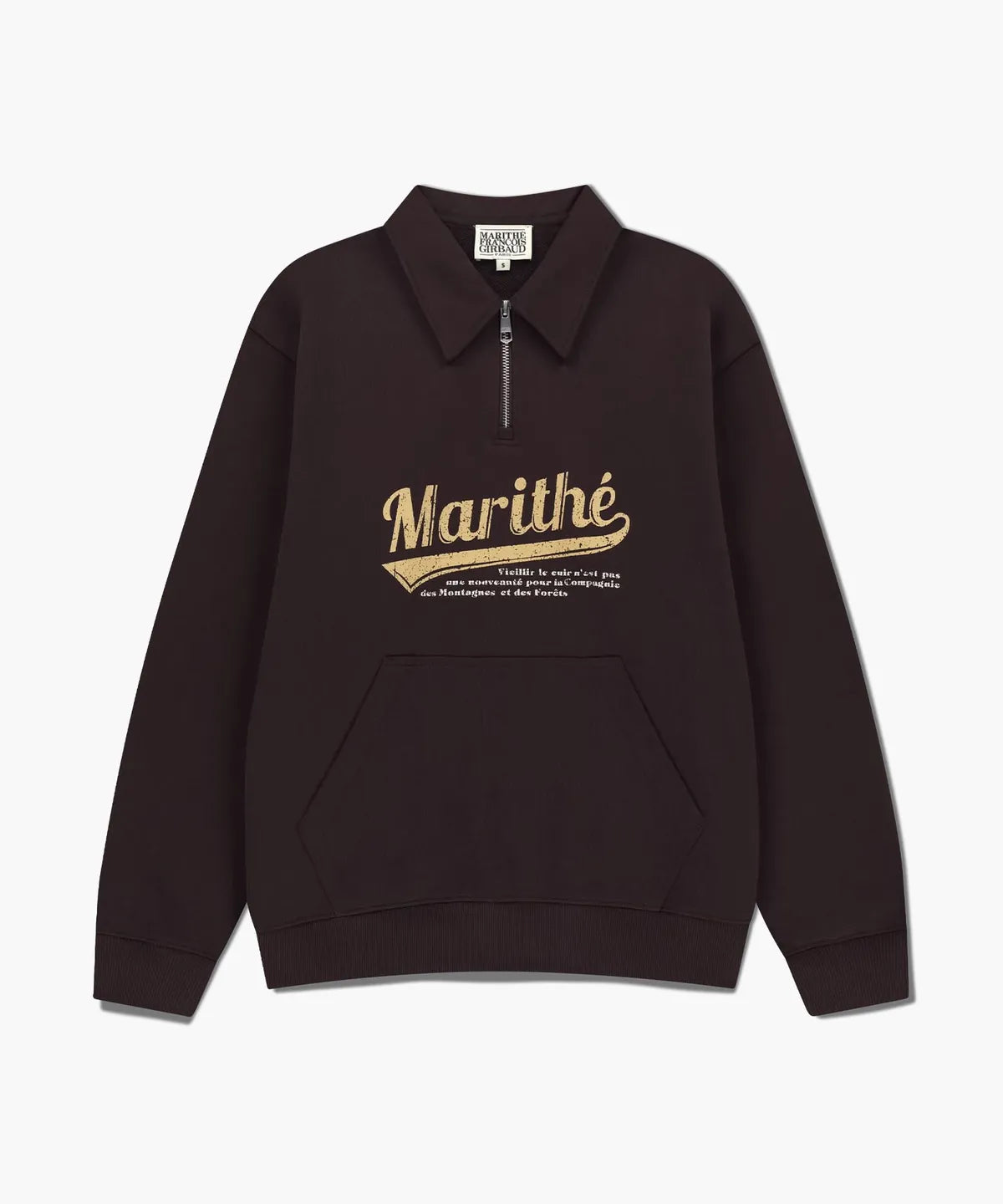 韓國 Marithe Francois Girbaud Baseball Logo Collar Half Zipup Sweatshirt【MF678】