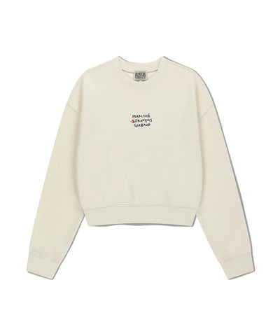 韓國 Marithe Francois Girbaud W Marithe Love Graphic Crop Sweatshirt【MF679】