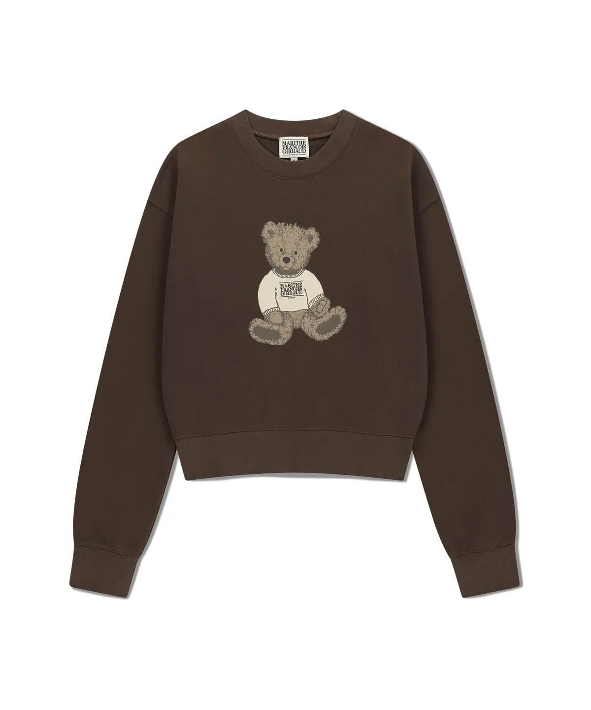 韓國 Marithe Francois Girbaud W Doodle Bear Crop Sweatshirt【MF656】