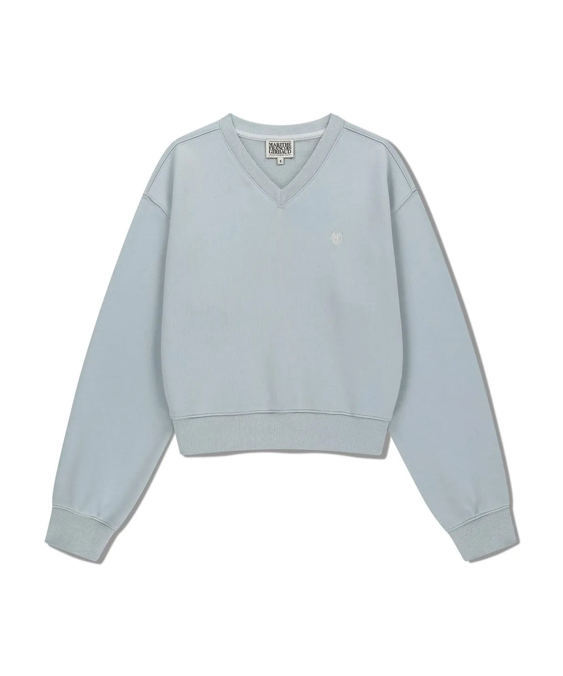 韓國 Marithe Francois Girbaud W Circle Logo V Neck Crop Sweatshirt【MF688】