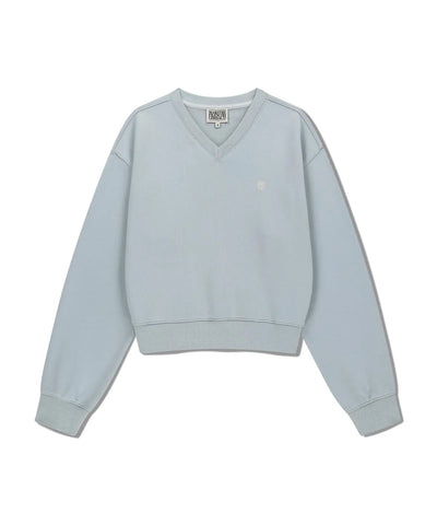 韓國 Marithe Francois Girbaud W Circle Logo V Neck Crop Sweatshirt【MF688】
