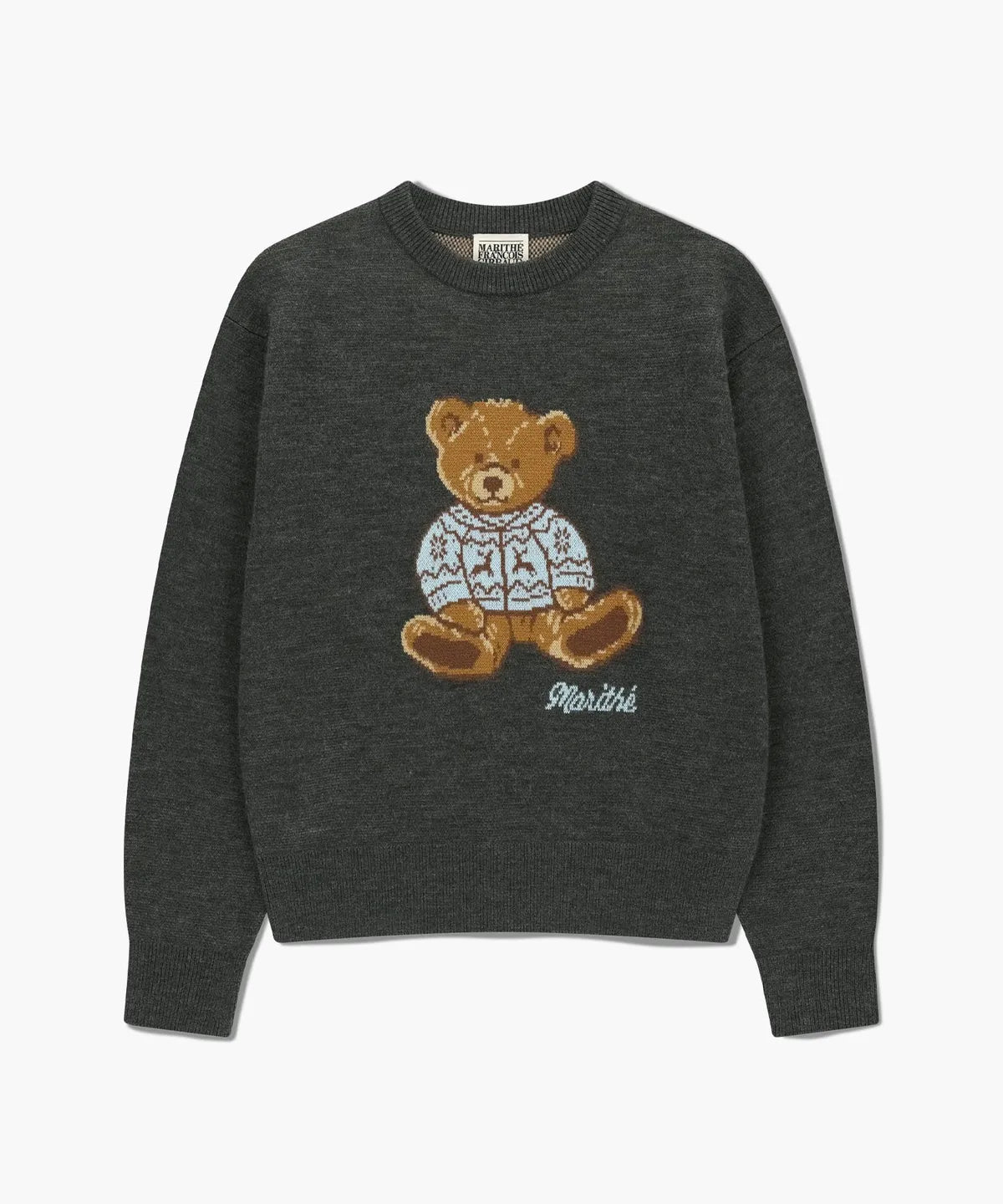 韓國 Marithe Francois Girbaud Doodle Bear Knit Pullover【MF673】