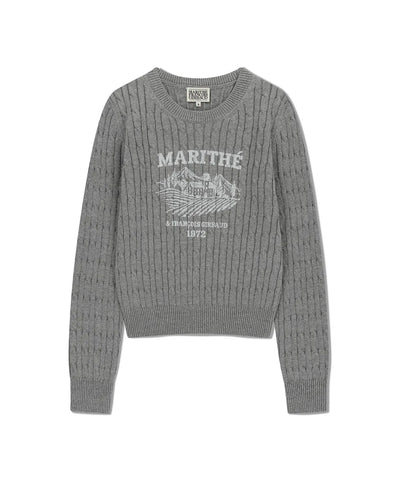 韓國 Marithe Francois Girbaud Women's Vineyard Cable Knit Pullover【MF686】