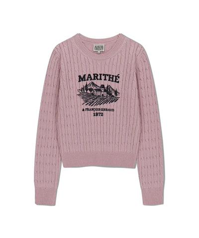 韓國 Marithe Francois Girbaud Women's Vineyard Cable Knit Pullover【MF686】