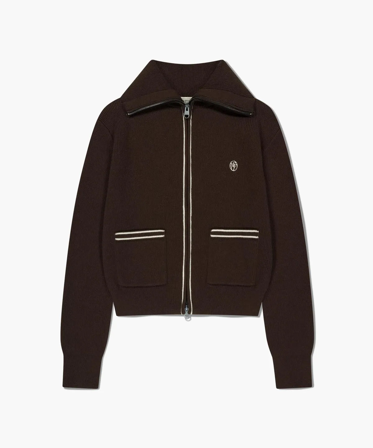 韓國 Marithe Francois Girbaud W Big Collar Zip-Up Cardigan【MF690】