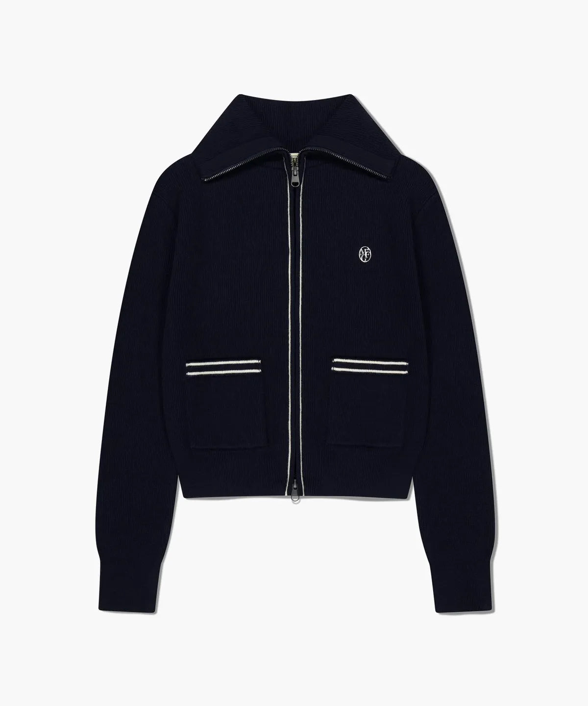 韓國 Marithe Francois Girbaud W Big Collar Zip-Up Cardigan【MF690】