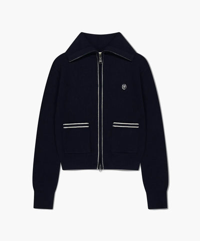 韓國 Marithe Francois Girbaud W Big Collar Zip-Up Cardigan【MF690】