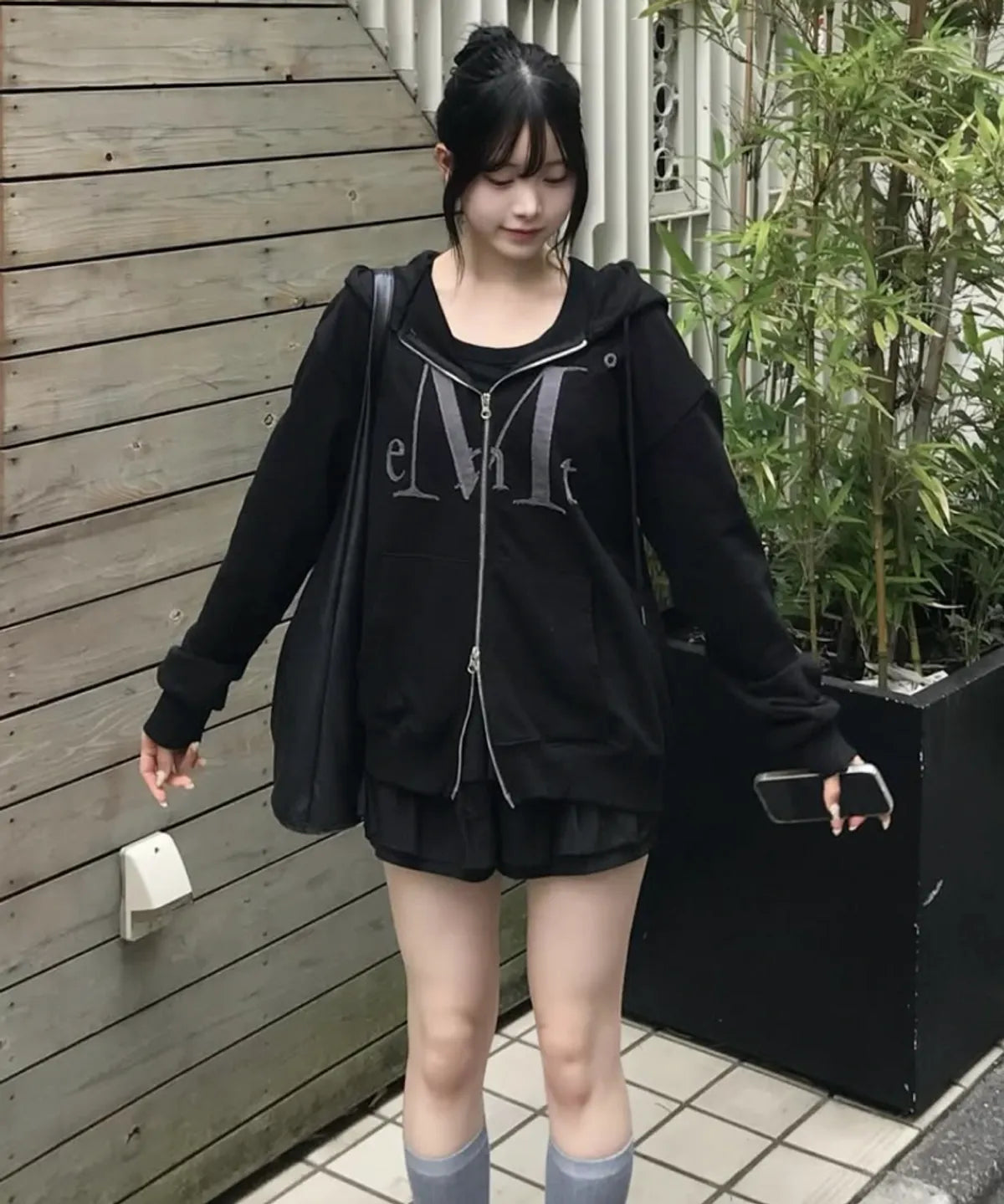 韓國 Mucent Wadi Applique Logo Hood Zip-Up Unisex【MU205】