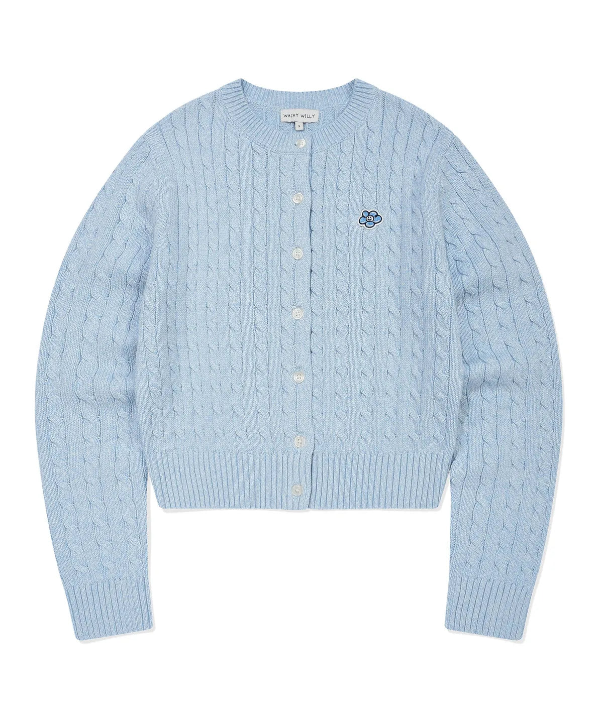 韓國 Wacky Willy Women's Cable Round Neck Cardigan【WW127】