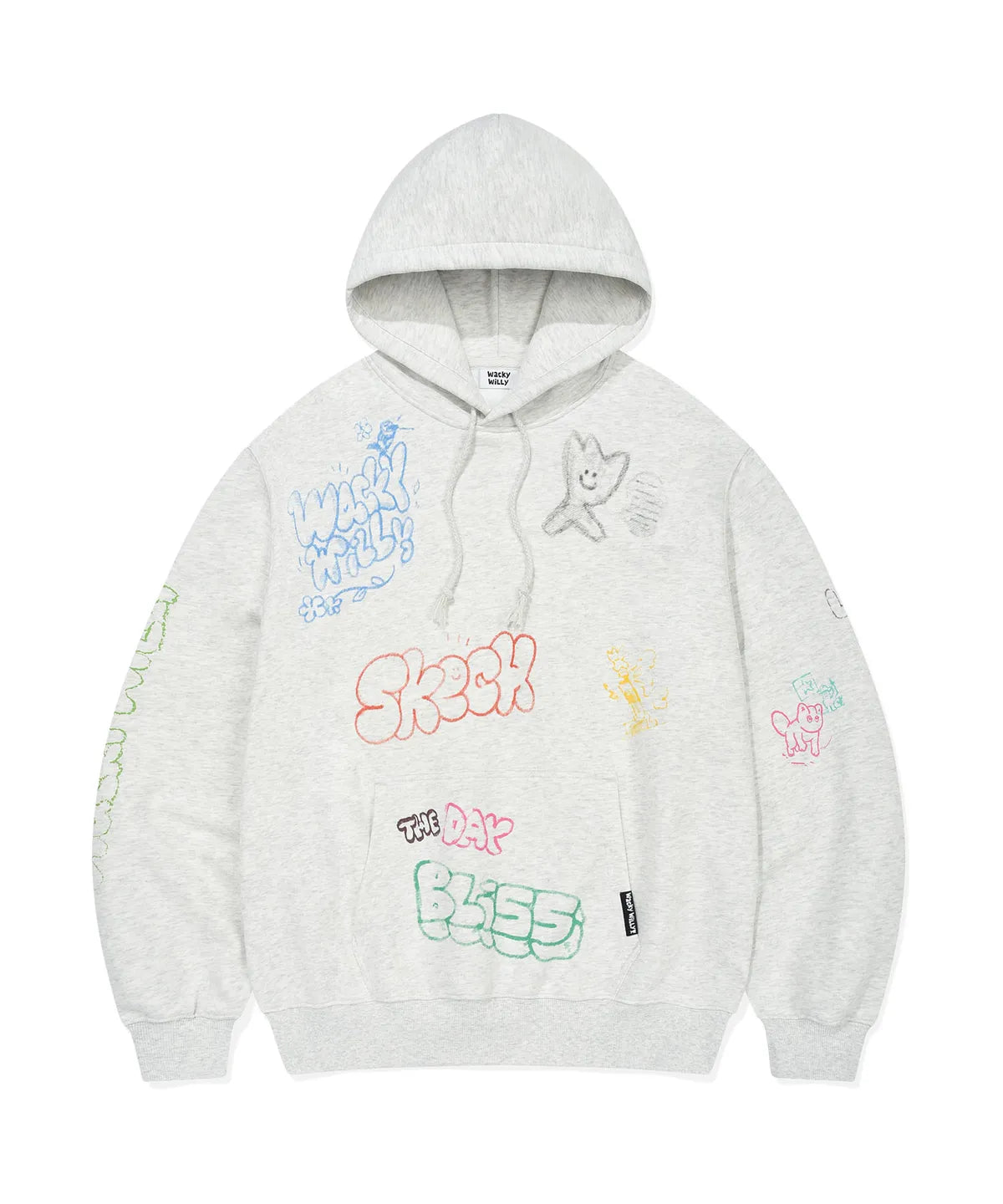 韓國 Wacky Willy Drawing Graphic Hooded Sweatshirt【WW123】