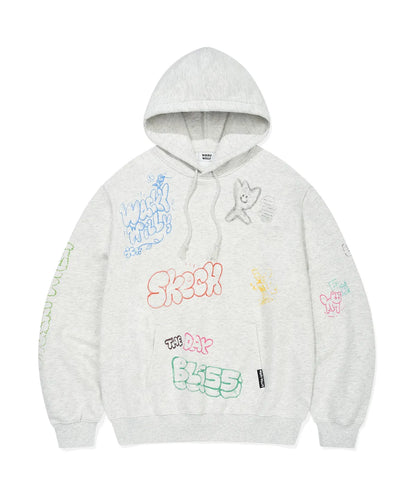 韓國 Wacky Willy Drawing Graphic Hooded Sweatshirt【WW123】